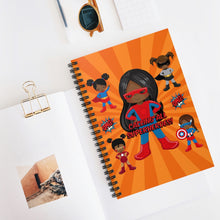 Load image into Gallery viewer, Black Girl Superhero Spiral Notebook (Orange)

