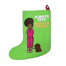 Load image into Gallery viewer, Always Cute Always Smart Christmas Stocking (Lime)
