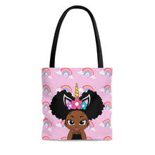 Load image into Gallery viewer, Unicorn Rainbow Puff Girl Tote Bag
