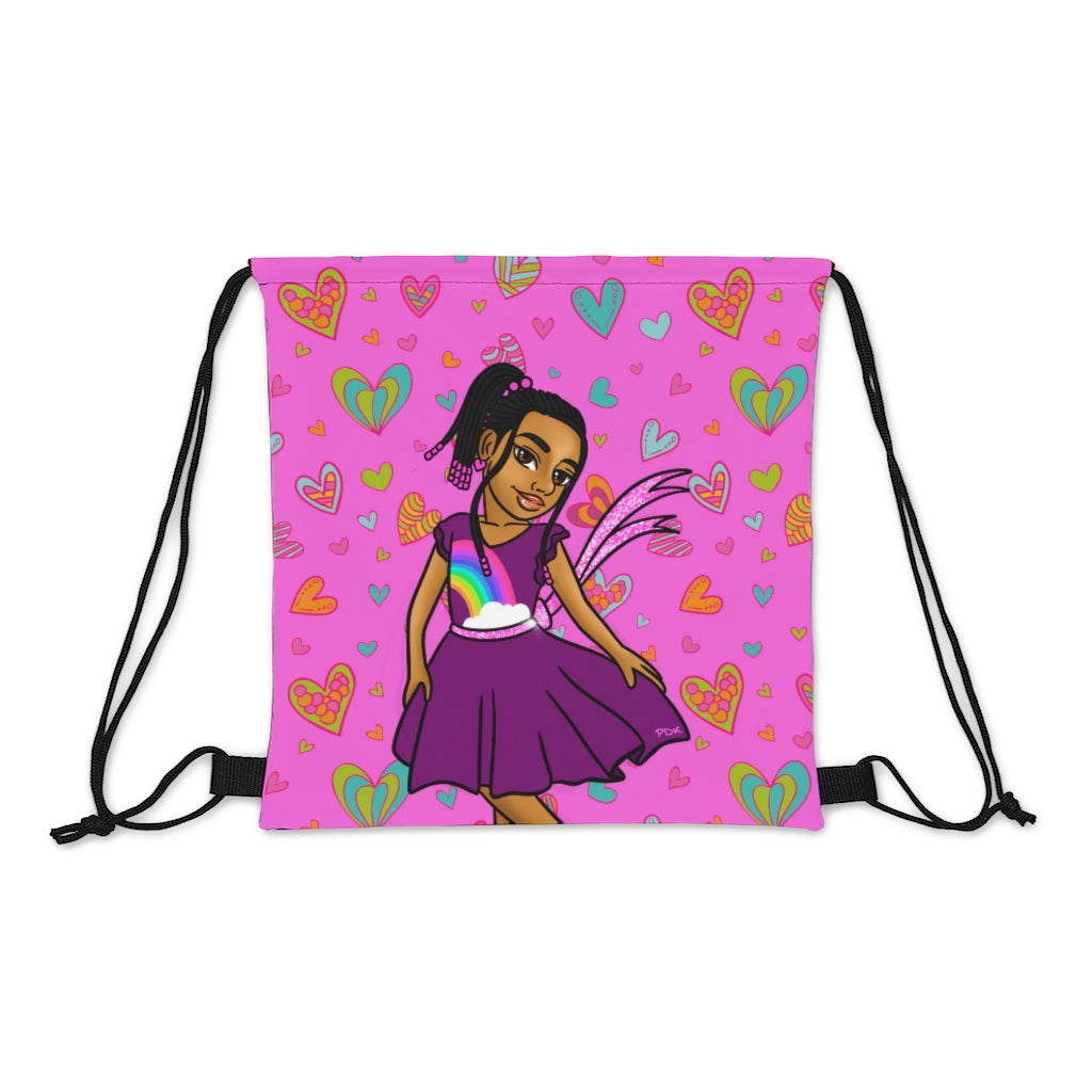 Pretty Girl Hearts Drawstring Bag