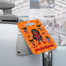 Load image into Gallery viewer, Black Girl Superhero Personalized Luggage Tag (Orange)
