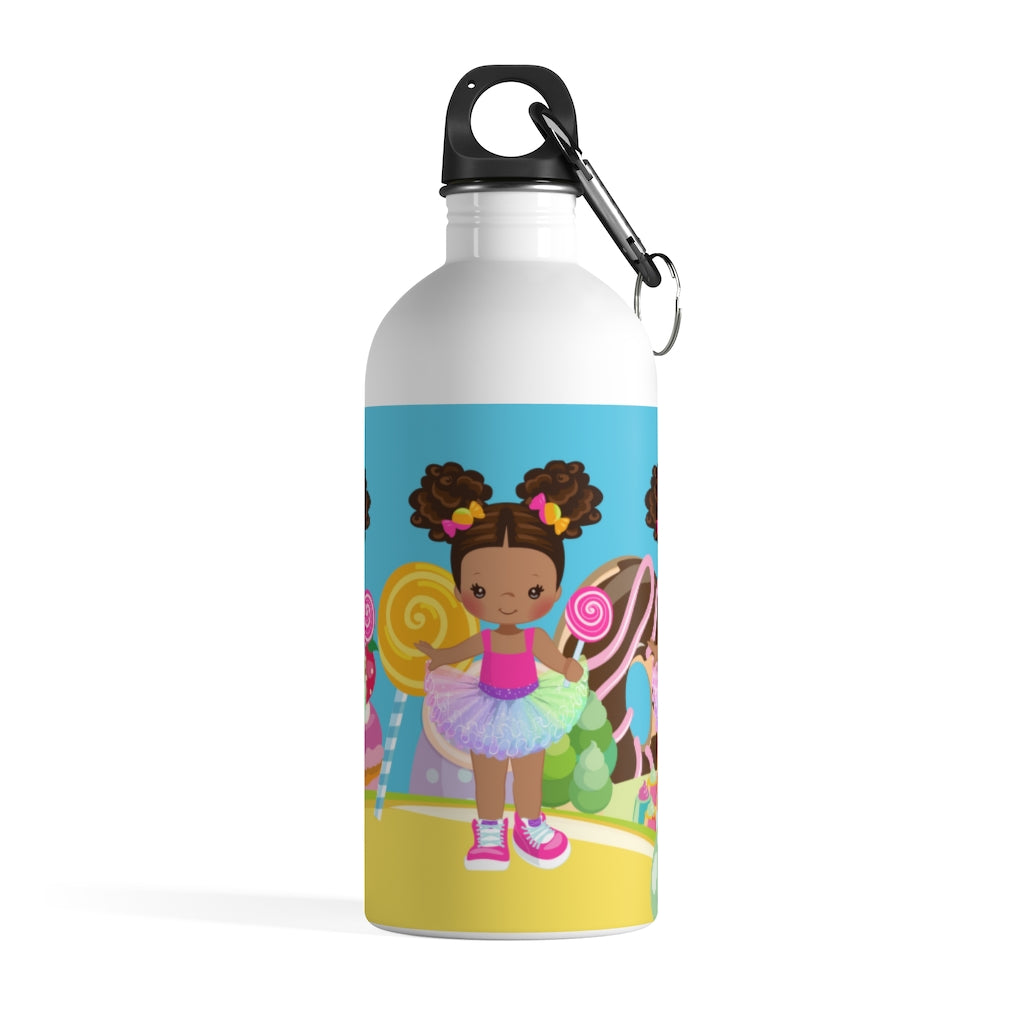 Candy Girl Afro Puff Water Bottle (Light Brown)
