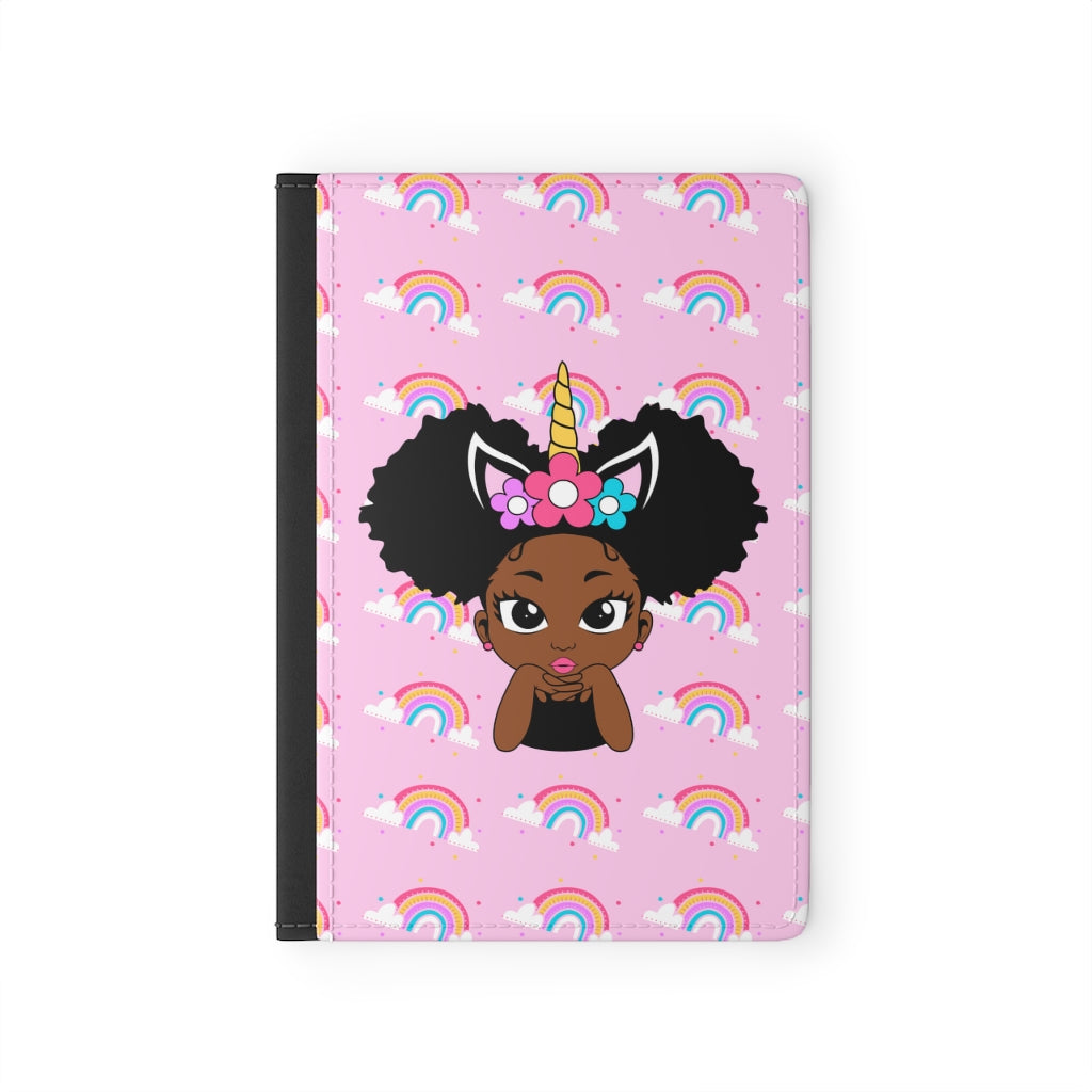 Unicorn Rainbow Puff Girl Passport Cover