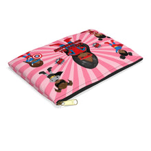 Load image into Gallery viewer, Black Girl Superhero Accessory Pouch (Pink)
