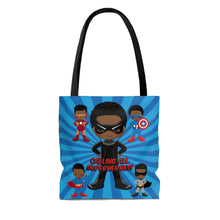 Load image into Gallery viewer, Black Boy Superhero Tote Bag (Dark Blue)
