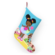 Load image into Gallery viewer, Candy Girl Afro Puff Christmas Stocking

