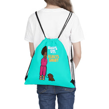 Load image into Gallery viewer, Always Cute Always Smart Drawstring Bag (Blue)

