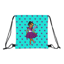 Load image into Gallery viewer, Girls Rule The World Drawstring Bag (Blue)
