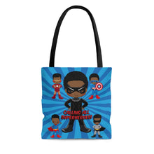 Load image into Gallery viewer, Black Boy Superhero Tote Bag (Dark Blue)
